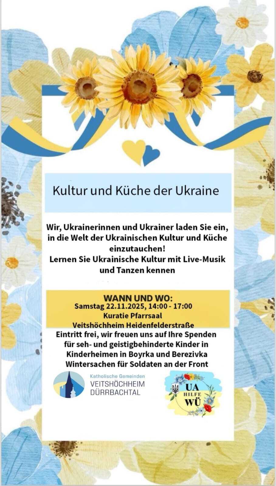 Plakat für Ukraine-Treff