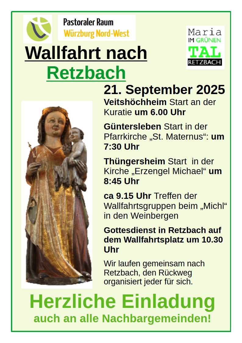 Plakat für Retzbach-Wallfahrt 2025